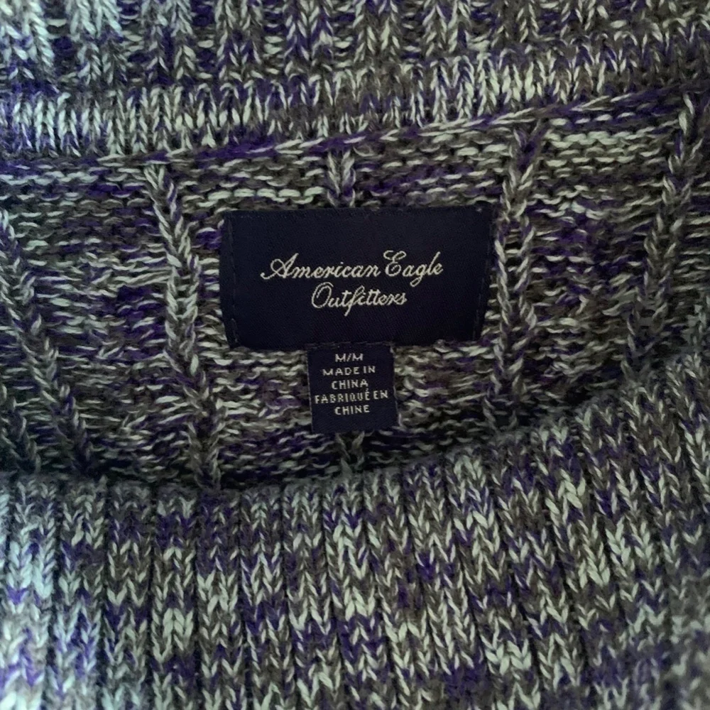 American Eagle Outfitters Heather Blue Knit Cowl Neck Sweater in M